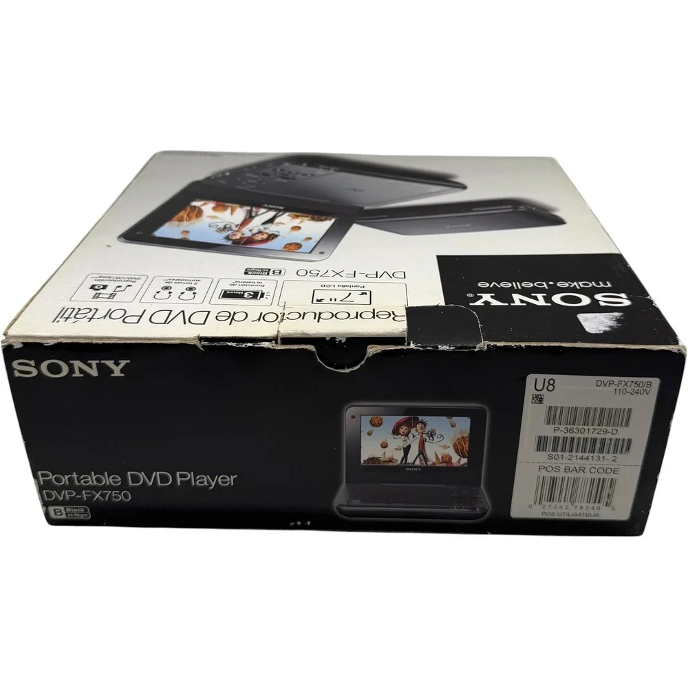 Sony DVP-FX750 Portable DVD Player 7 Inch Widescreen Black Tested Working